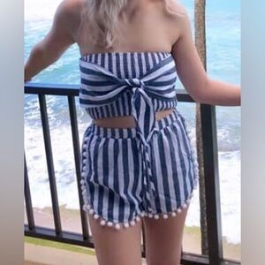 Striped Shorts and Tube top Set